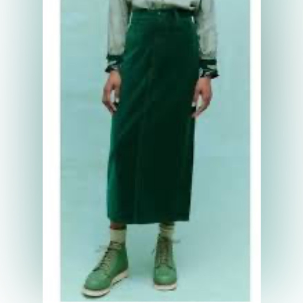 Vintage High Waisted Green Denim Skirt Arizona Denim Co SZ 7